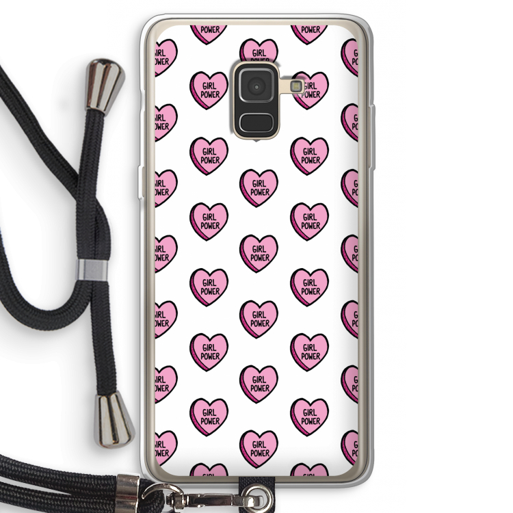 GIRL POWER: Samsung Galaxy A8 (2018) Transparant Hoesje met koord