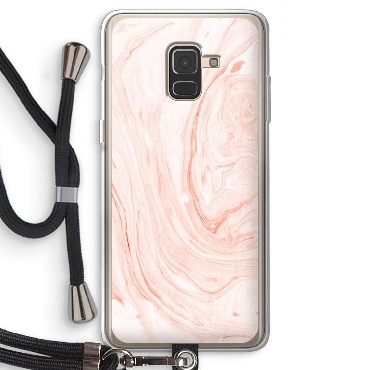 Peach bath: Samsung Galaxy A8 (2018) Transparant Hoesje met koord