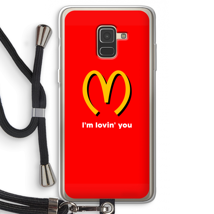 I'm lovin' you: Samsung Galaxy A8 (2018) Transparant Hoesje met koord