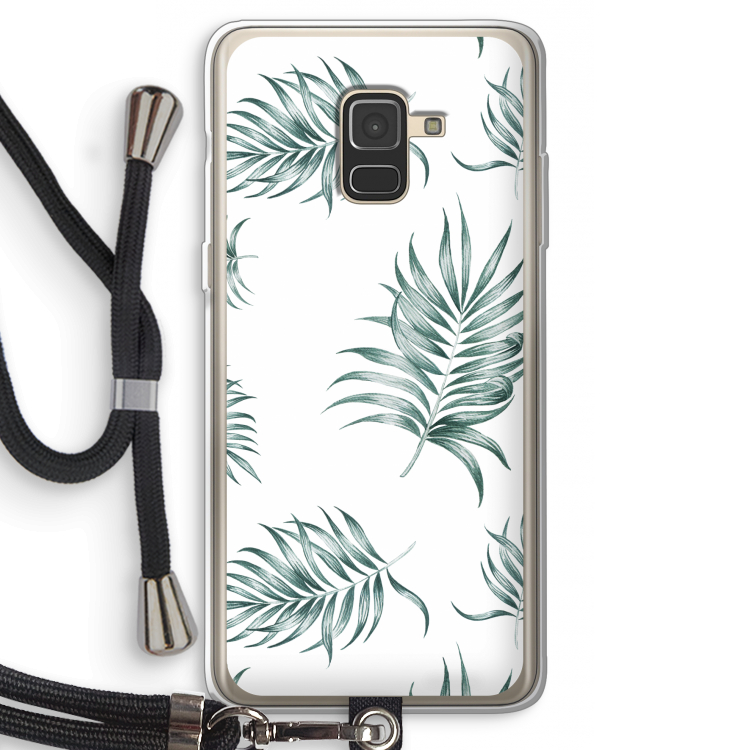 Simple leaves: Samsung Galaxy A8 (2018) Transparant Hoesje met koord