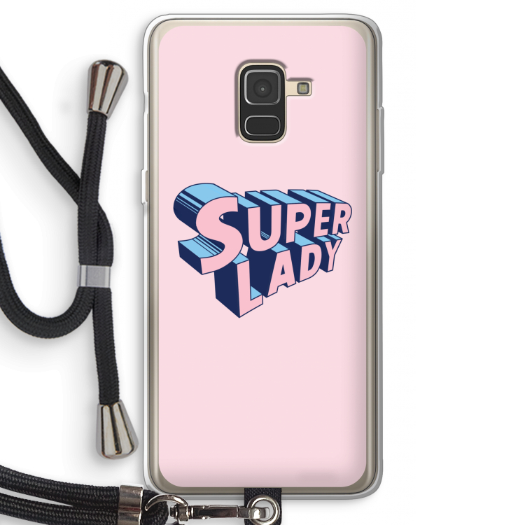 Superlady: Samsung Galaxy A8 (2018) Transparant Hoesje met koord