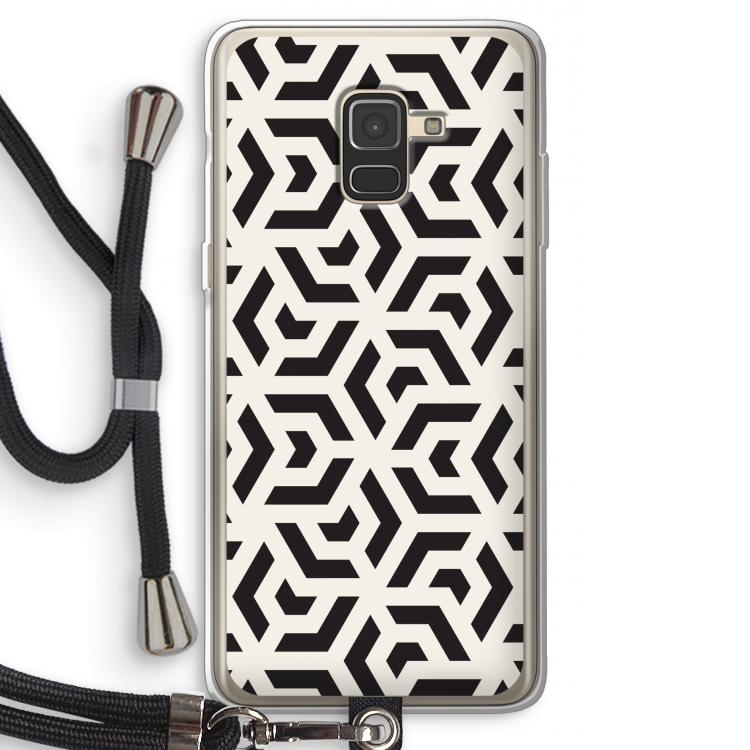 Crazy pattern: Samsung Galaxy A8 (2018) Transparant Hoesje met koord