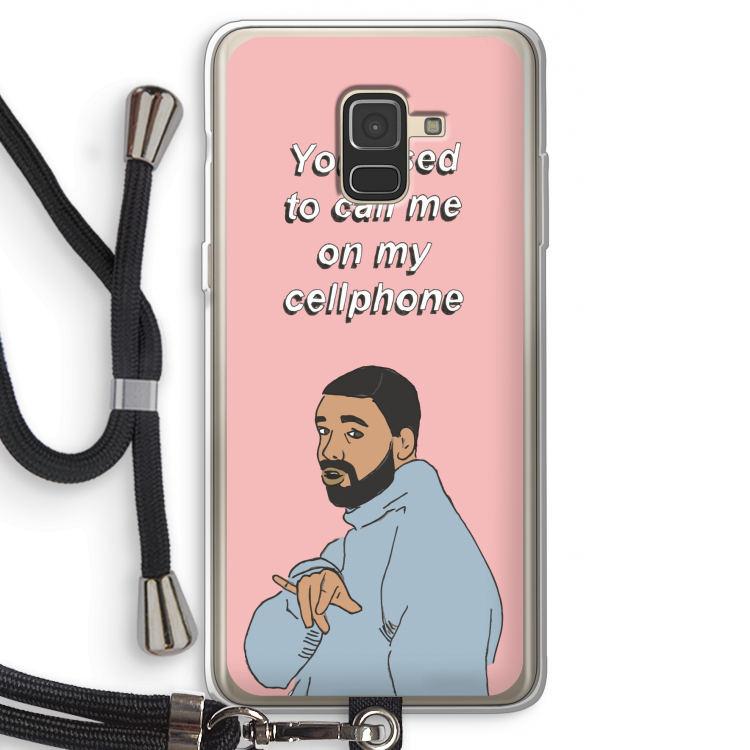 Hotline bling: Samsung Galaxy A8 (2018) Transparant Hoesje met koord