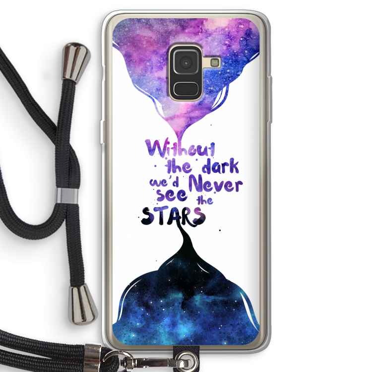 Stars quote: Samsung Galaxy A8 (2018) Transparant Hoesje met koord