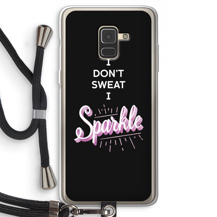 Sparkle quote: Samsung Galaxy A8 (2018) Transparant Hoesje met koord