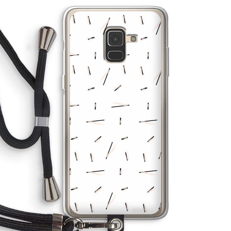Hipster stripes: Samsung Galaxy A8 (2018) Transparant Hoesje met koord