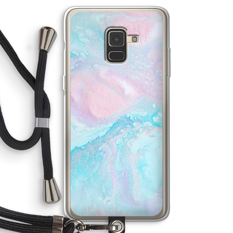 Fantasie pastel: Samsung Galaxy A8 (2018) Transparant Hoesje met koord