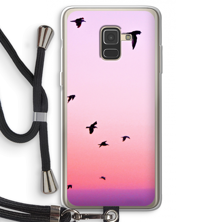 Fly away: Samsung Galaxy A8 (2018) Transparant Hoesje met koord
