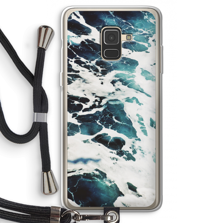 Golven: Samsung Galaxy A8 (2018) Transparant Hoesje met koord