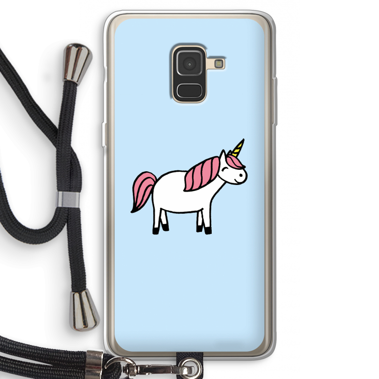 Eenhoorn: Samsung Galaxy A8 (2018) Transparant Hoesje met koord