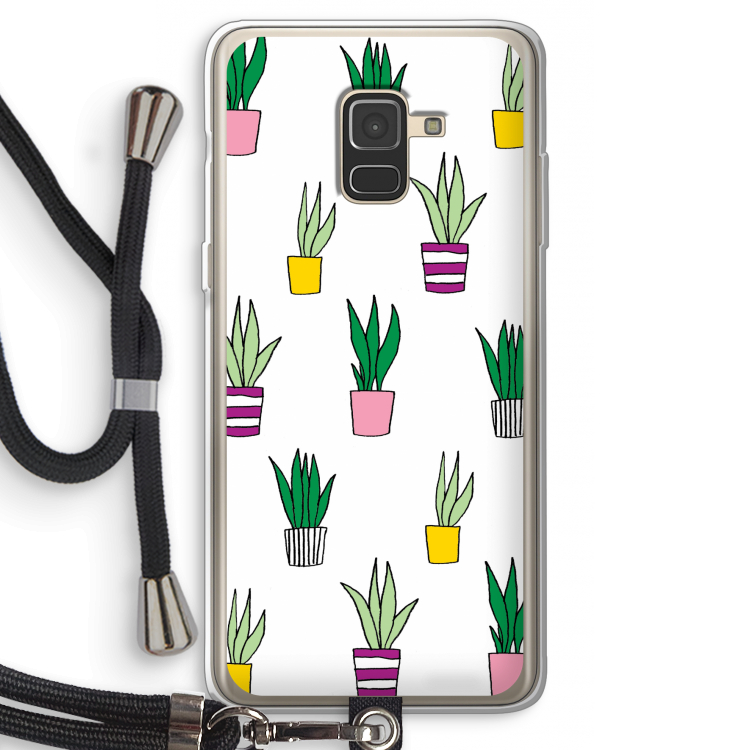 Sanseveria: Samsung Galaxy A8 (2018) Transparant Hoesje met koord