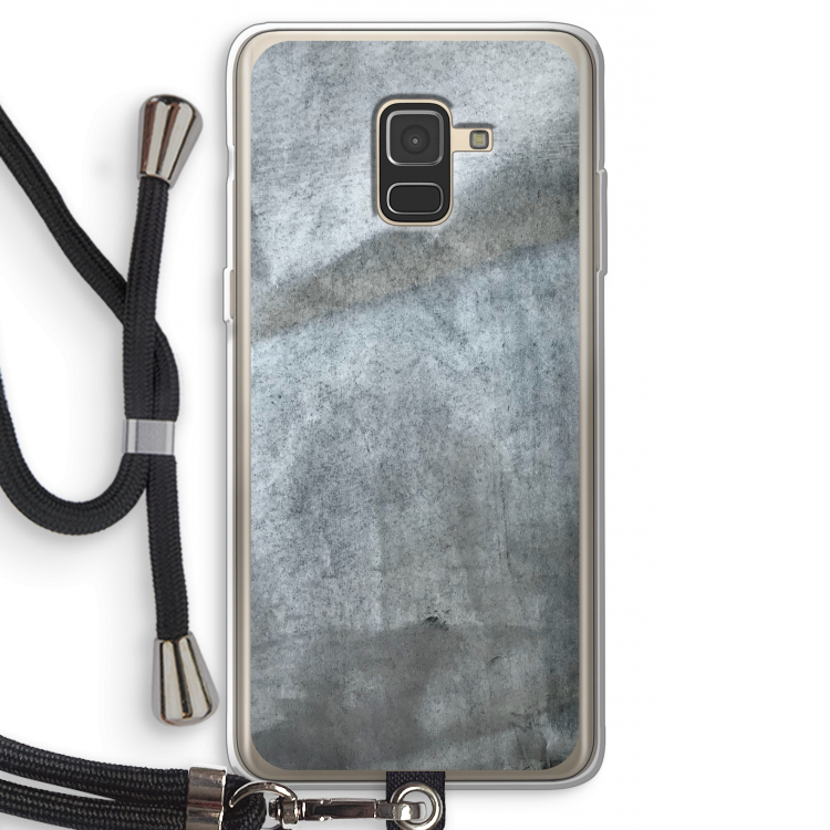 Grey Stone: Samsung Galaxy A8 (2018) Transparant Hoesje met koord