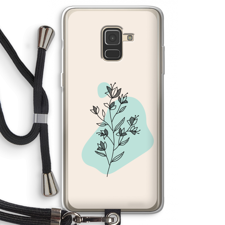 Violets are blue: Samsung Galaxy A8 (2018) Transparant Hoesje met koord