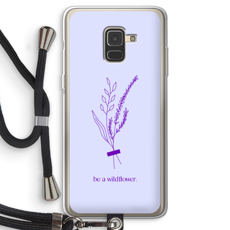 Be a wildflower: Samsung Galaxy A8 (2018) Transparant Hoesje met koord