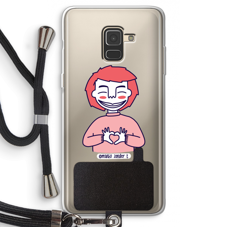 Hartje: Samsung Galaxy A8 (2018) Transparant Hoesje met koord