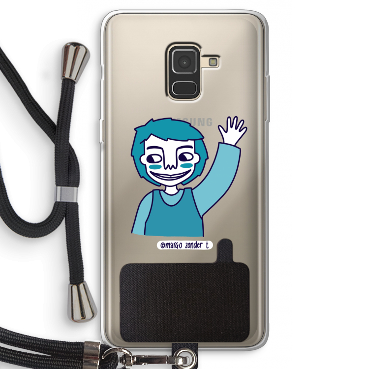 Zwaai: Samsung Galaxy A8 (2018) Transparant Hoesje met koord