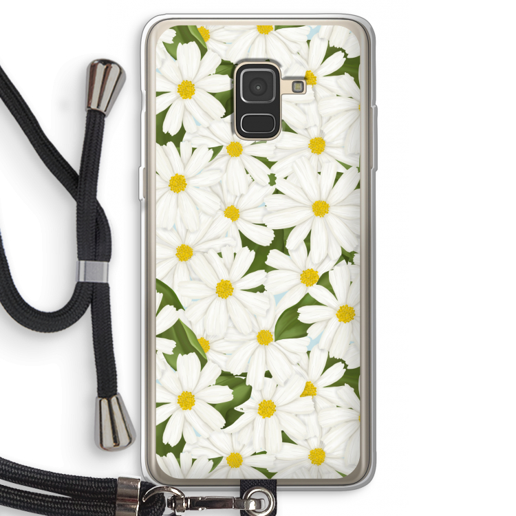 Summer Daisies: Samsung Galaxy A8 (2018) Transparant Hoesje met koord