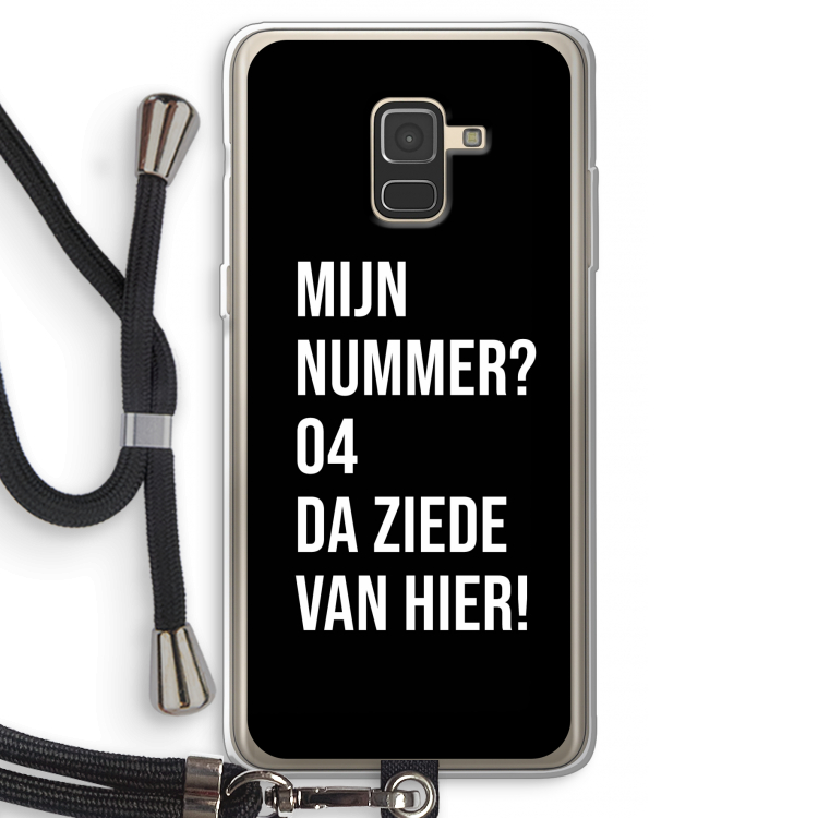 Da ziede van hier - Zwart: Samsung Galaxy A8 (2018) Transparant Hoesje met koord