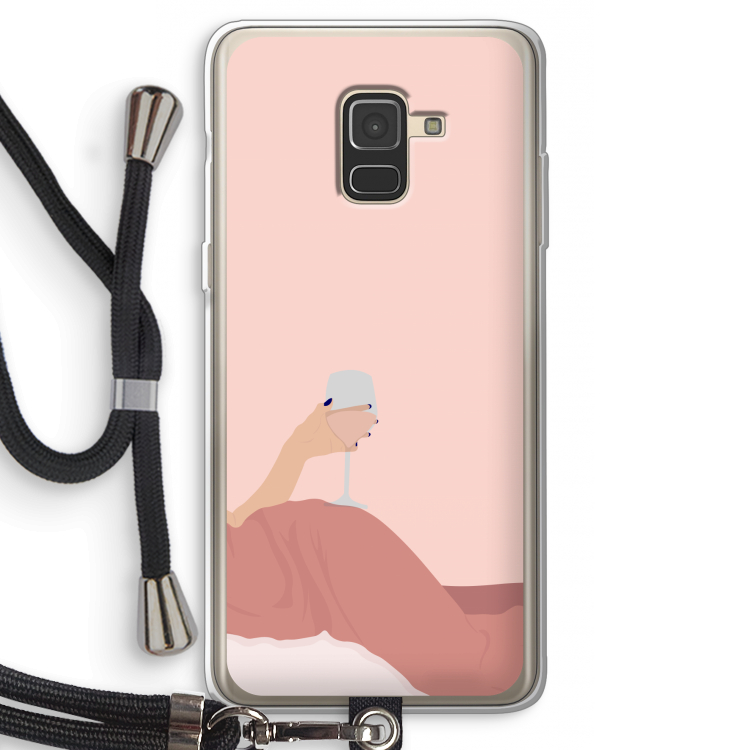 Wine: Samsung Galaxy A8 (2018) Transparant Hoesje met koord