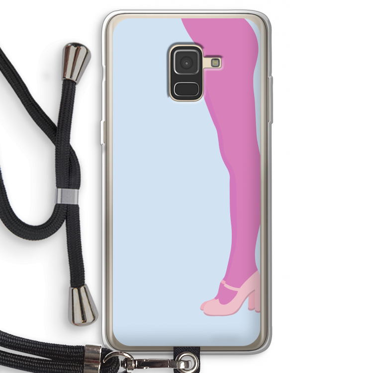 Pink panty: Samsung Galaxy A8 (2018) Transparant Hoesje met koord