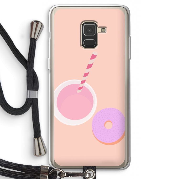 Donut: Samsung Galaxy A8 (2018) Transparant Hoesje met koord