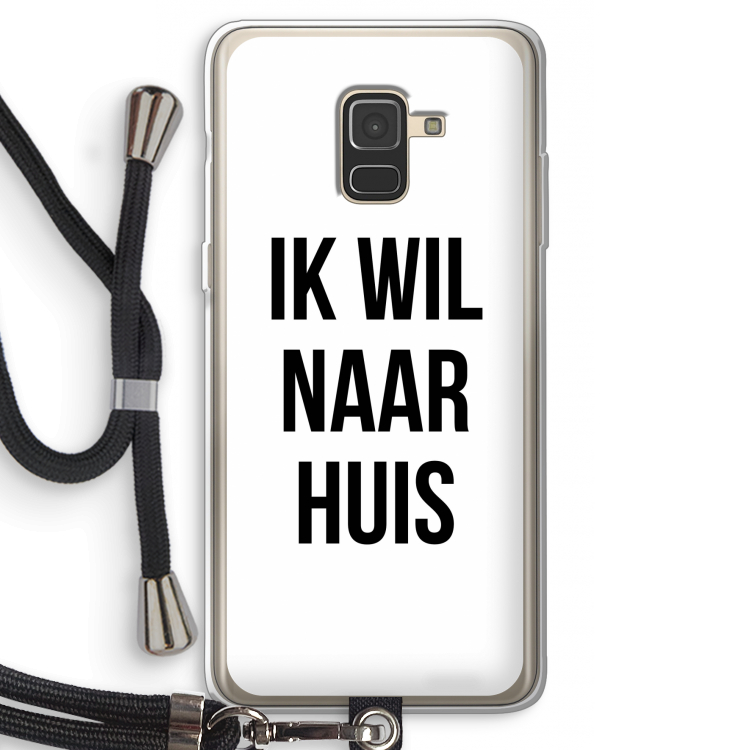 Ik wil naar huis: Samsung Galaxy A8 (2018) Transparant Hoesje met koord