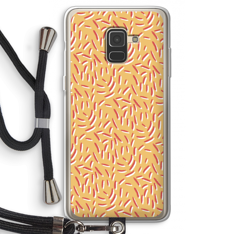 Camouflage: Samsung Galaxy A8 (2018) Transparant Hoesje met koord