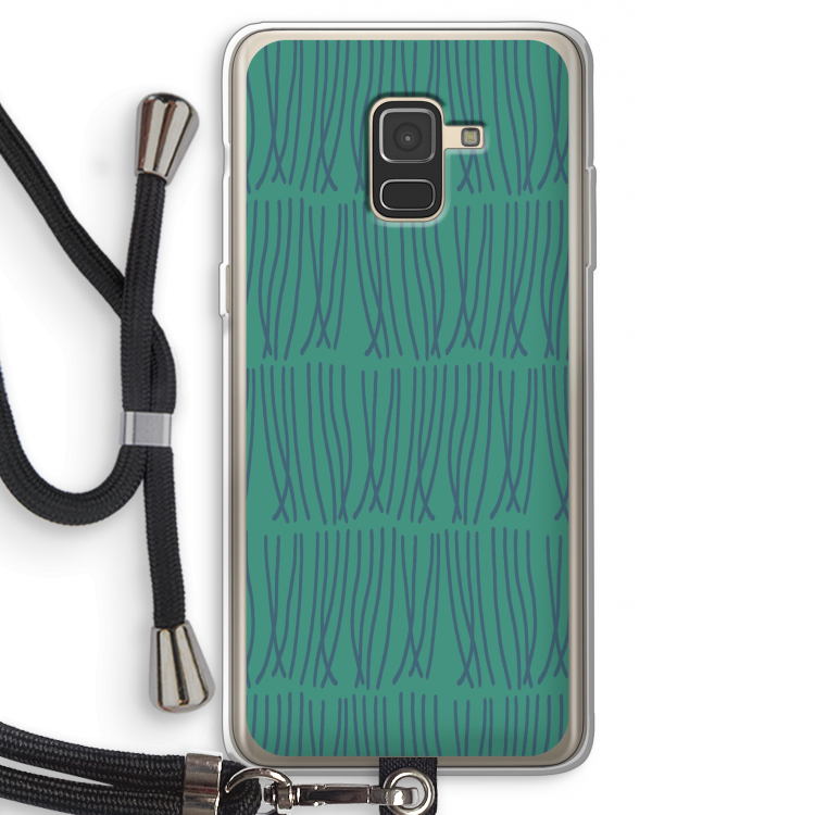 Swirls: Samsung Galaxy A8 (2018) Transparant Hoesje met koord