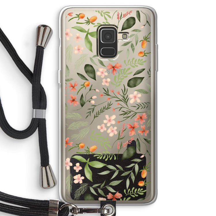 Sweet little flowers: Samsung Galaxy A8 (2018) Transparant Hoesje met koord