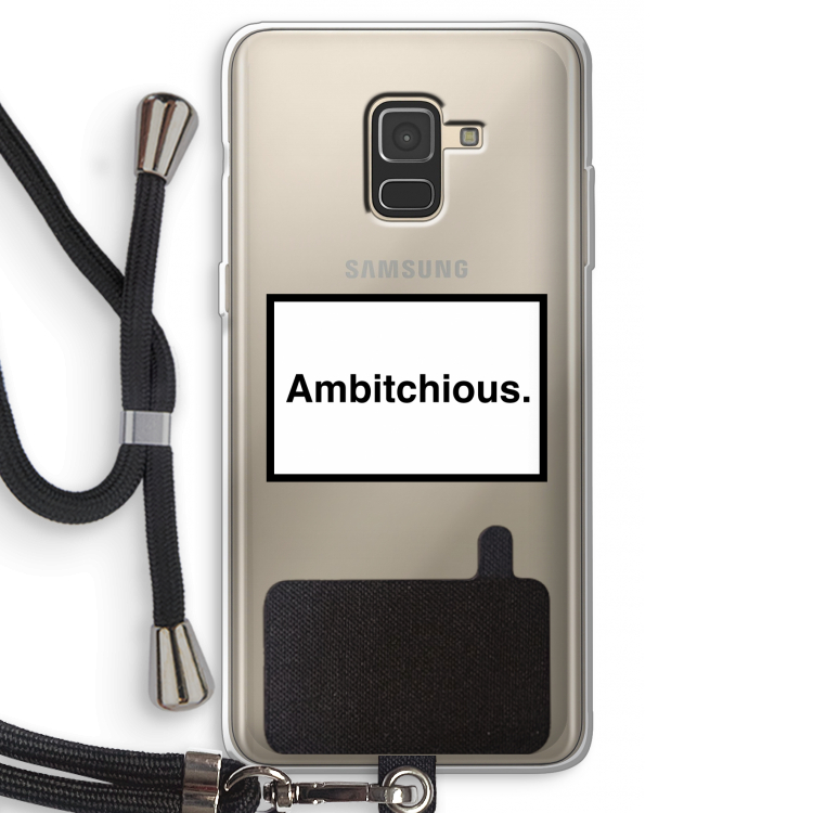 Ambitchious: Samsung Galaxy A8 (2018) Transparant Hoesje met koord