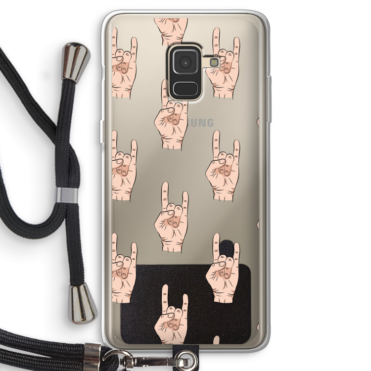 Rock: Samsung Galaxy A8 (2018) Transparant Hoesje met koord