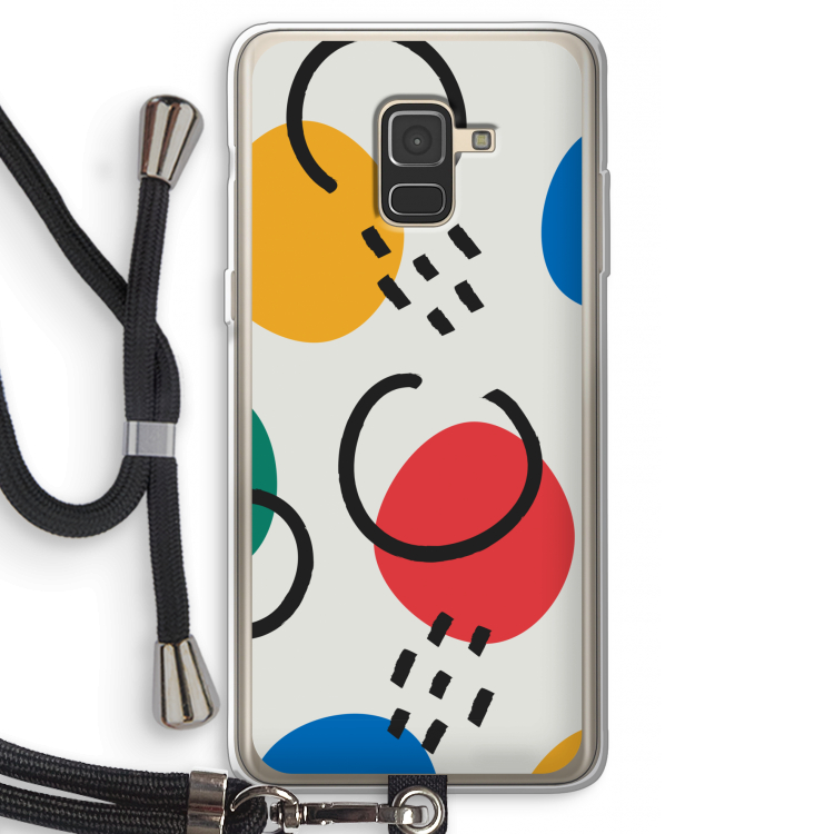 Illustratieve pop 3: Samsung Galaxy A8 (2018) Transparant Hoesje met koord