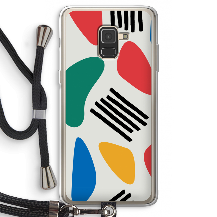 Illustratieve pop 1: Samsung Galaxy A8 (2018) Transparant Hoesje met koord