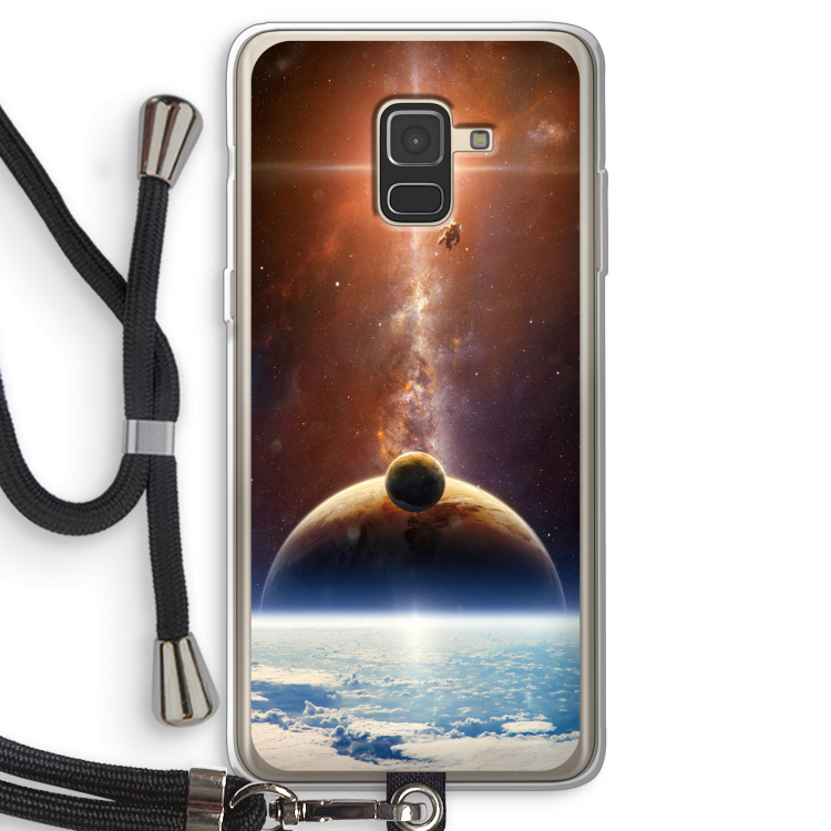 Omicron 2019: Samsung Galaxy A8 (2018) Transparant Hoesje met koord