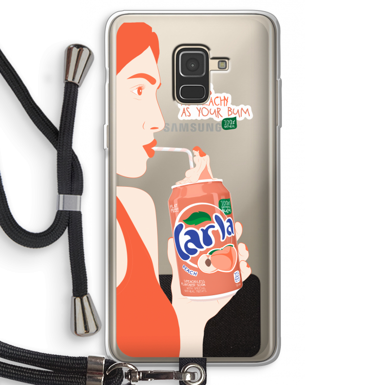 Peach please!: Samsung Galaxy A8 (2018) Transparant Hoesje met koord