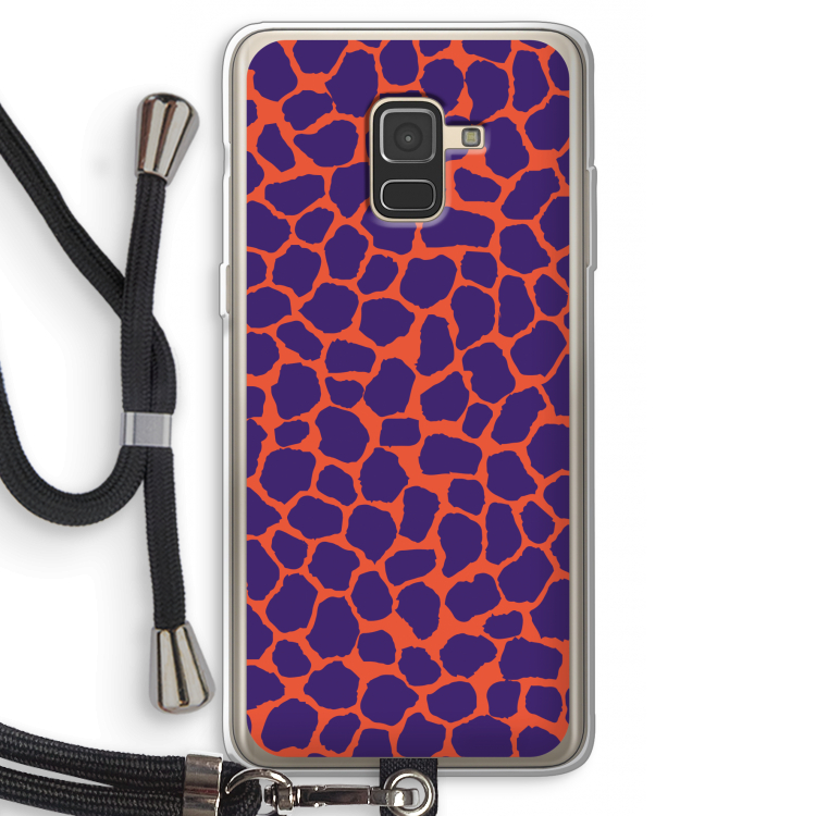 Purple Giraffe: Samsung Galaxy A8 (2018) Transparant Hoesje met koord