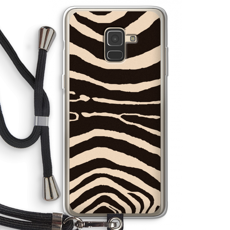 Arizona Zebra: Samsung Galaxy A8 (2018) Transparant Hoesje met koord