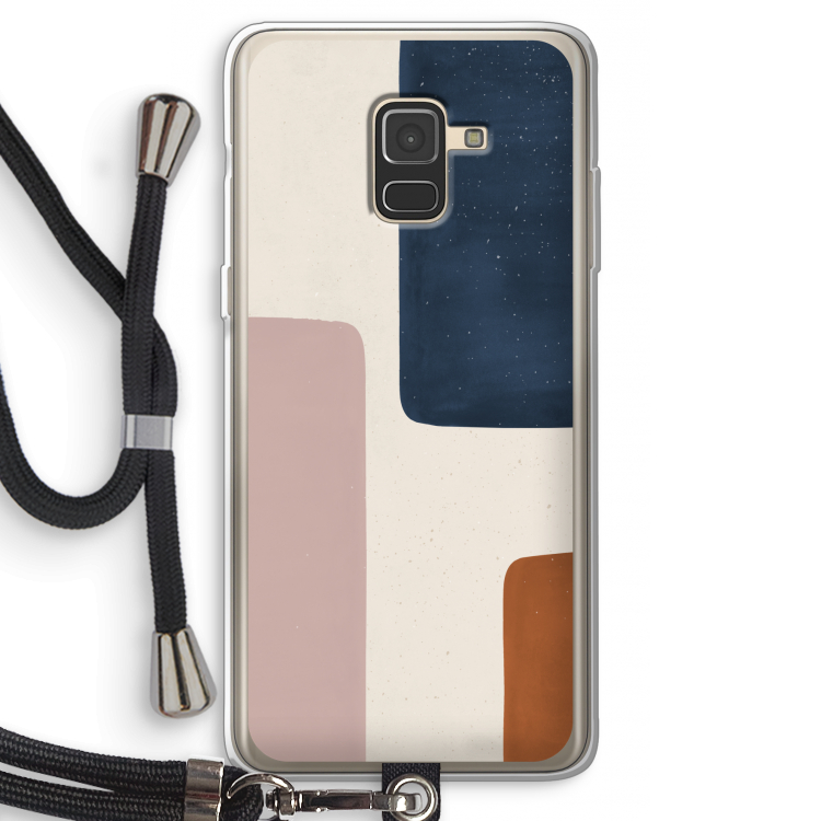 Geo #5: Samsung Galaxy A8 (2018) Transparant Hoesje met koord