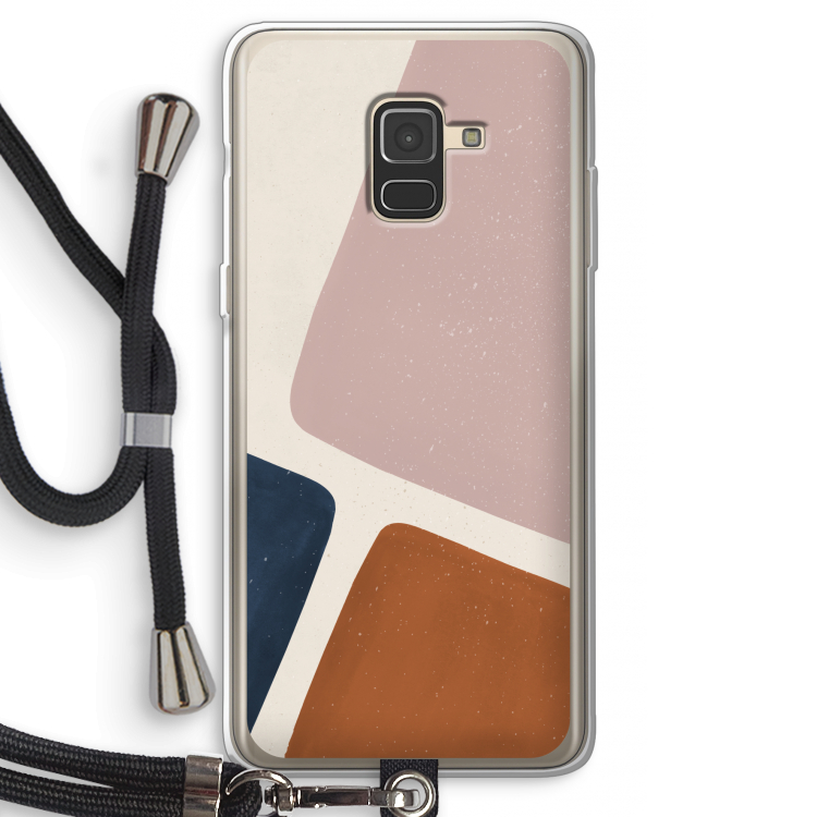 Geo #2: Samsung Galaxy A8 (2018) Transparant Hoesje met koord
