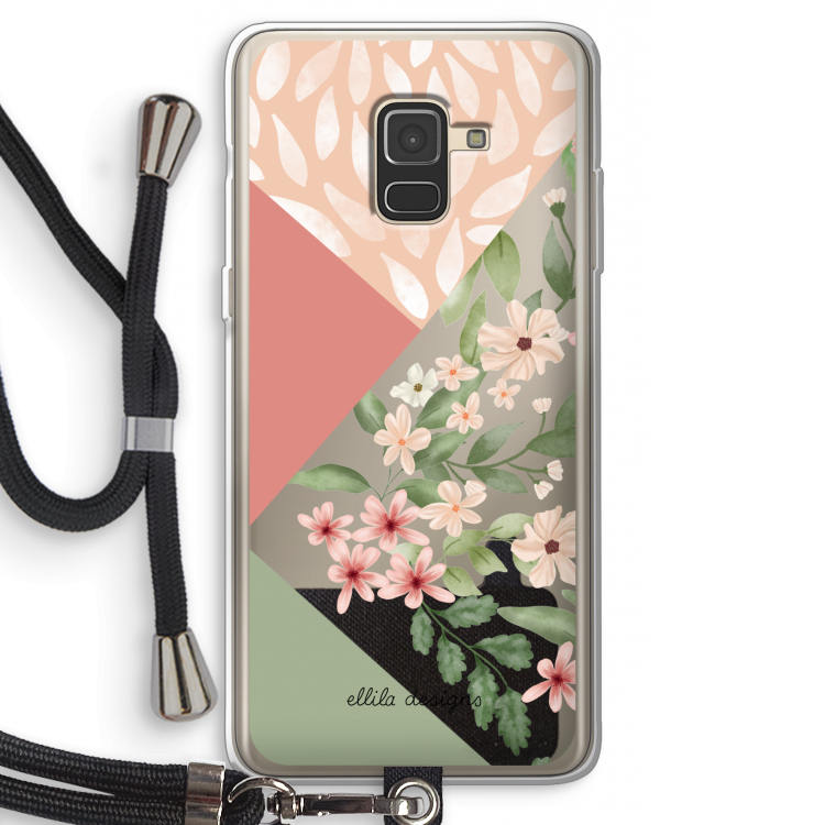 Sweet heaven geometrics: Samsung Galaxy A8 (2018) Transparant Hoesje met koord