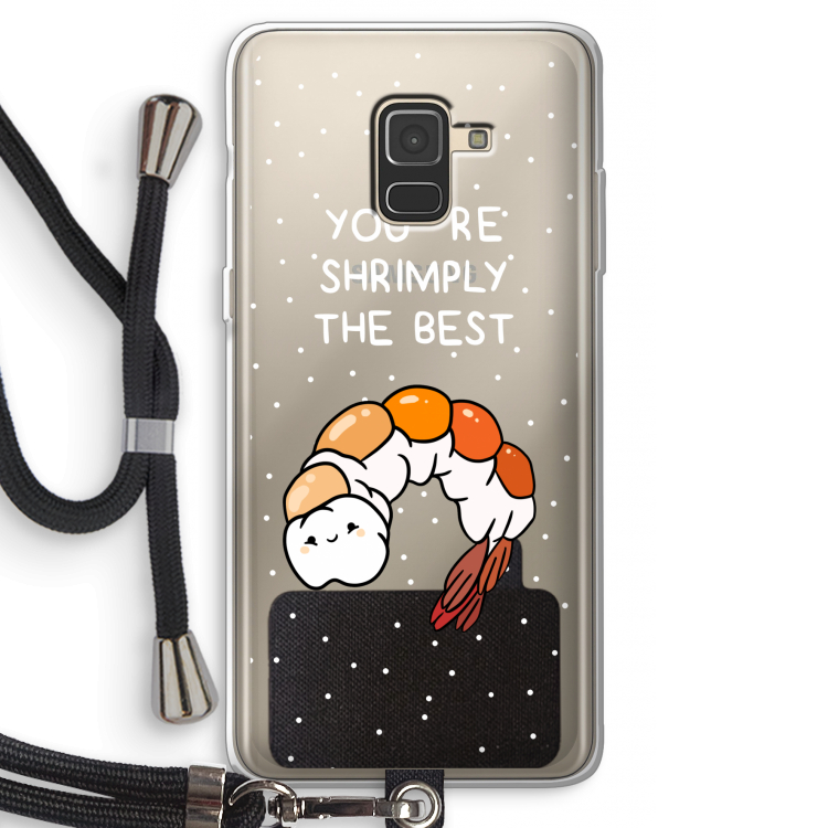 You're Shrimply The Best: Samsung Galaxy A8 (2018) Transparant Hoesje met koord