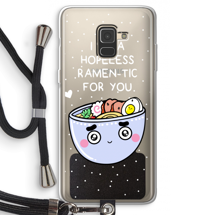 I'm A Hopeless Ramen-Tic For You: Samsung Galaxy A8 (2018) Transparant Hoesje met koord