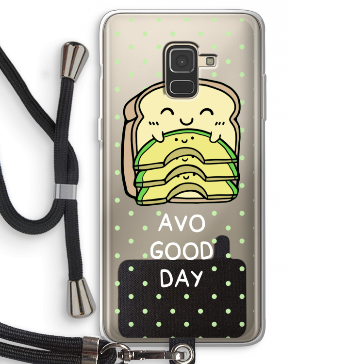 Avo Good Day: Samsung Galaxy A8 (2018) Transparant Hoesje met koord