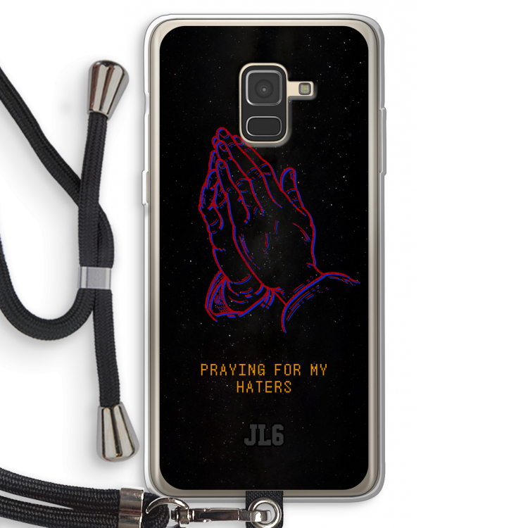 Praying For My Haters: Samsung Galaxy A8 (2018) Transparant Hoesje met koord