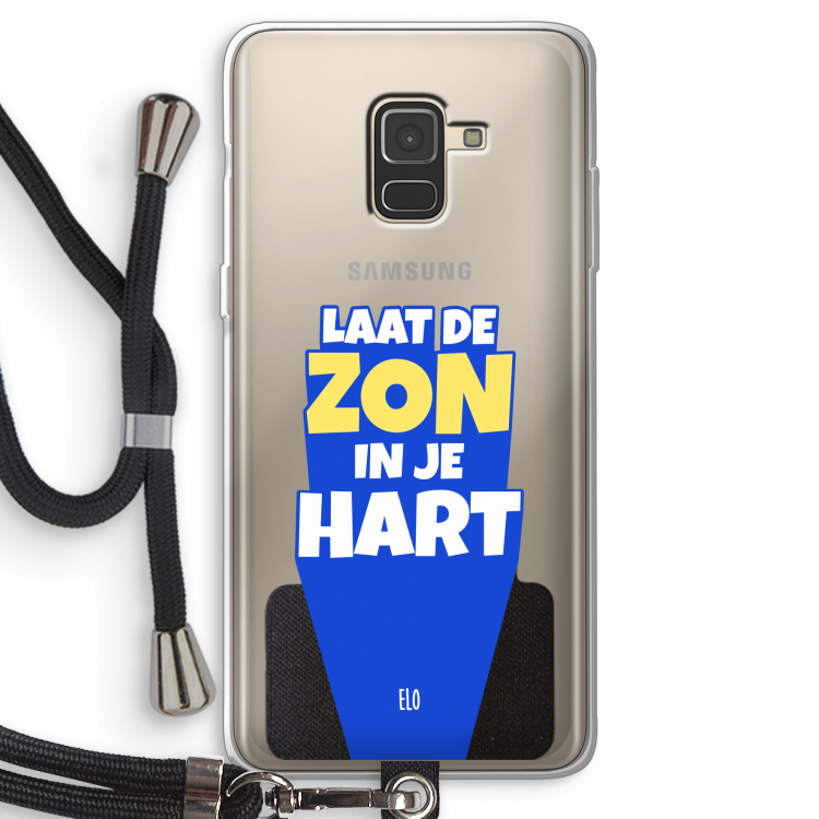 Laat de zon in je hart: Samsung Galaxy A8 (2018) Transparant Hoesje met koord