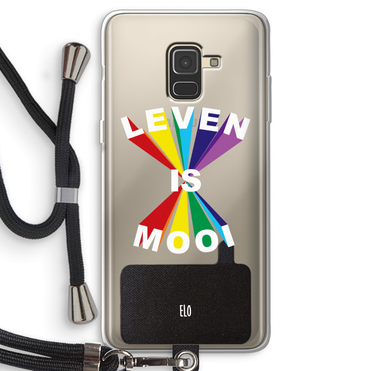 Het Leven Is Mooi: Samsung Galaxy A8 (2018) Transparant Hoesje met koord