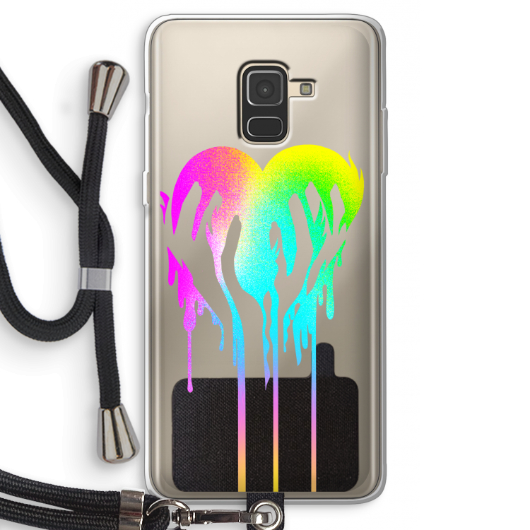 Hold My Heart: Samsung Galaxy A8 (2018) Transparant Hoesje met koord