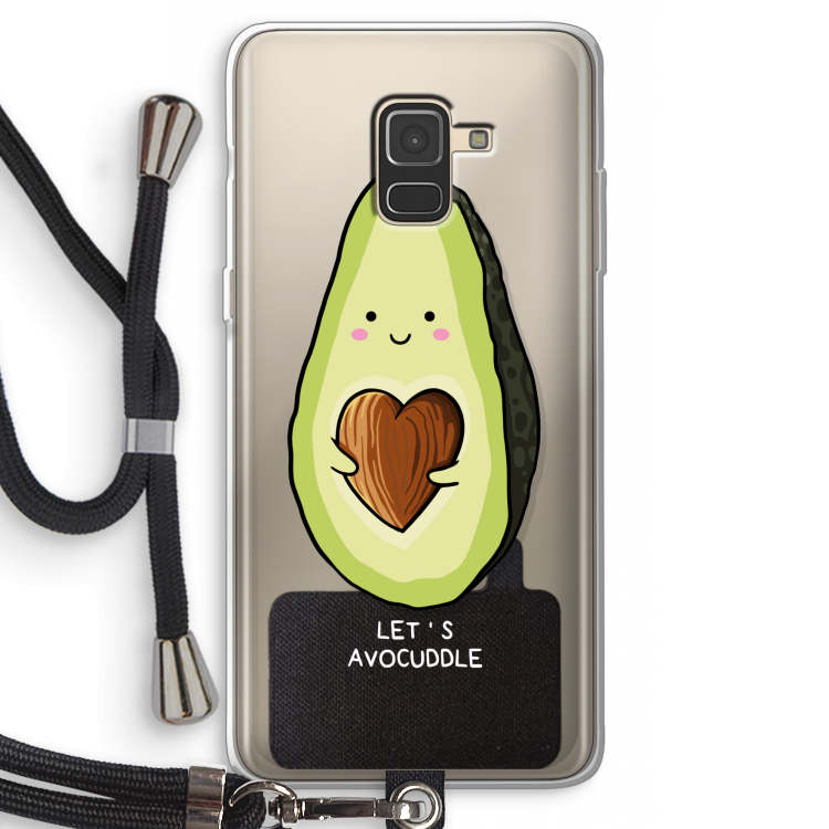 Avocuddle: Samsung Galaxy A8 (2018) Transparant Hoesje met koord