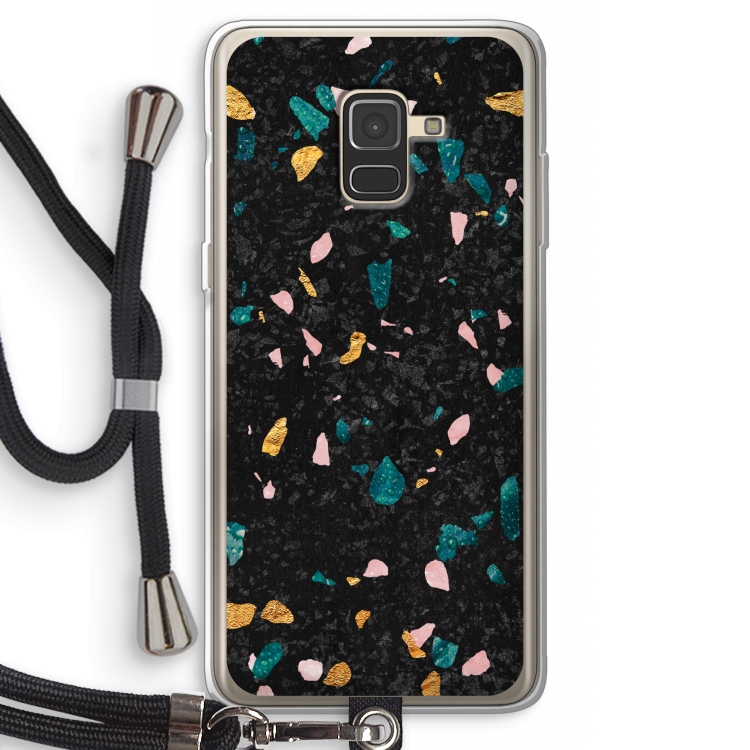 Terrazzo N°10: Samsung Galaxy A8 (2018) Transparant Hoesje met koord