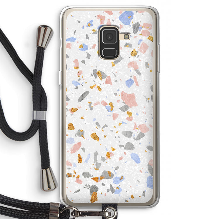 Terrazzo N°8: Samsung Galaxy A8 (2018) Transparant Hoesje met koord
